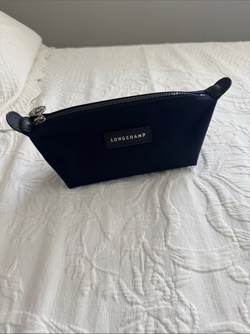 Longchamp Navy Nylon Cosmetic Pouch